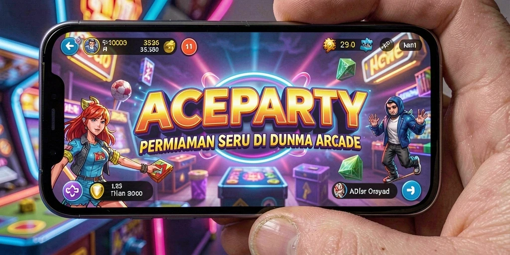 Screenshot gameplay ACEPARTY menunjukkan keseruan level menantang.