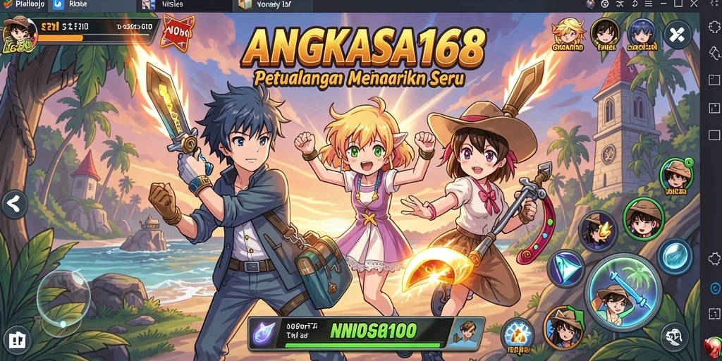 Screenshot gameplay ANGKASA168 menampilkan karakter anime dalam aksi seru.