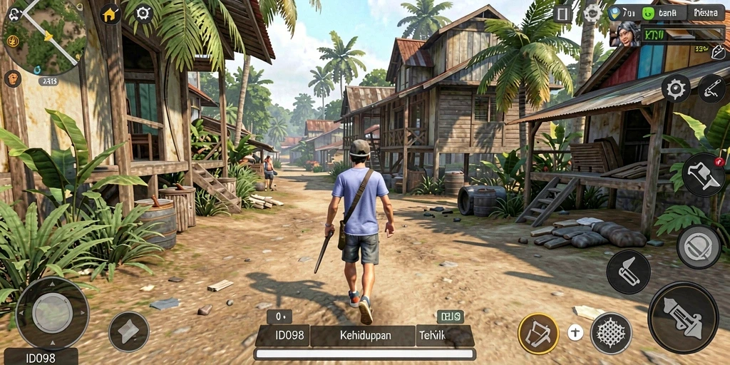Screenshot gameplay ID098 menunjukkan aksi seru dalam simulasi kehidupan.