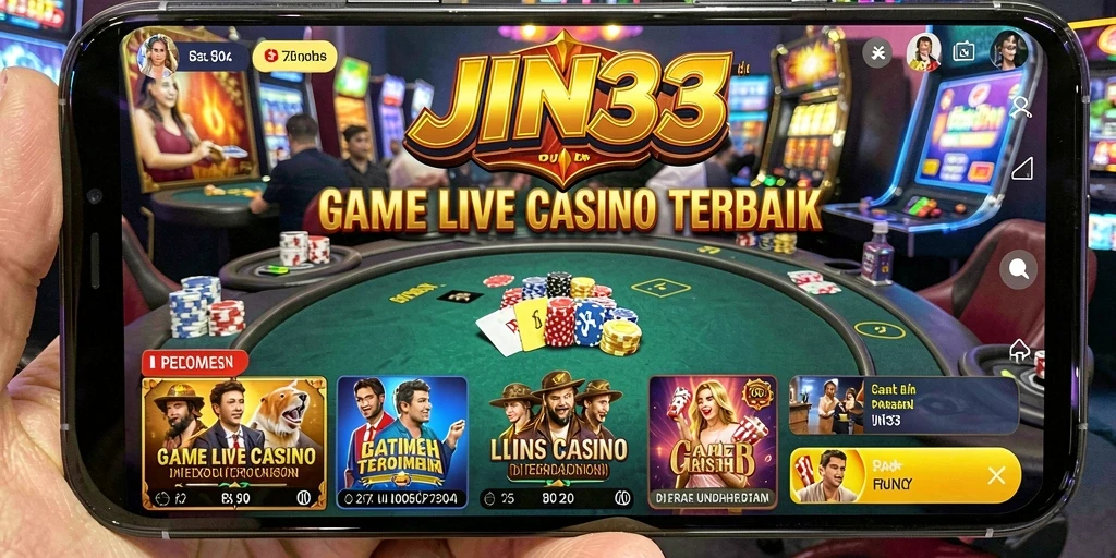 Screenshot menampilkan dealer langsung di JIN33 yang sedang bermain roulette.