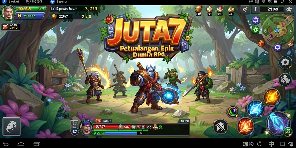 Tampilan screenshot utama JUTA7 menampilkan aksi pertempuran yang mendebarkan.