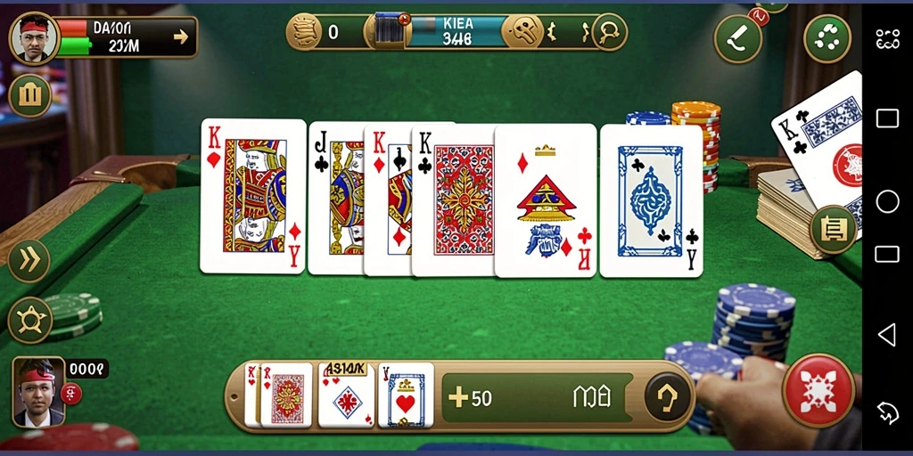 Screenshot gameplay KKRP menampilkan keseruan bermain Domino dengan teman-teman.