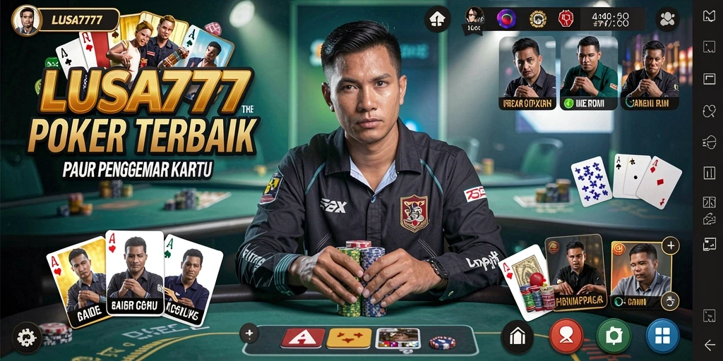 Screenshot LUSA777 menampilkan gameplay Poker yang mendebarkan dan interaktif.