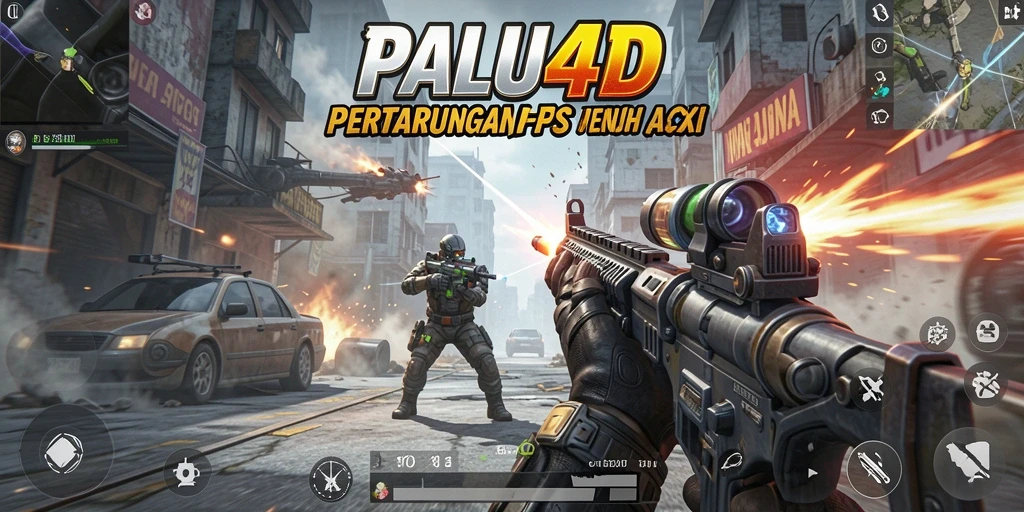 Screenshot PALU4D menampilkan aksi intens dan grafis menawan di gameplay FPS.