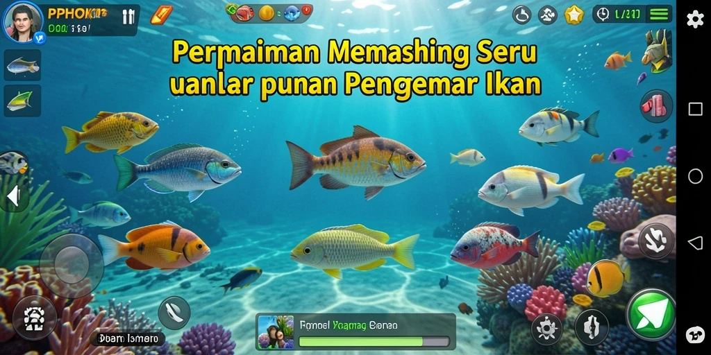 Tampilan gameplay PPHOKI yang menampilkan proses memancing yang seru.
