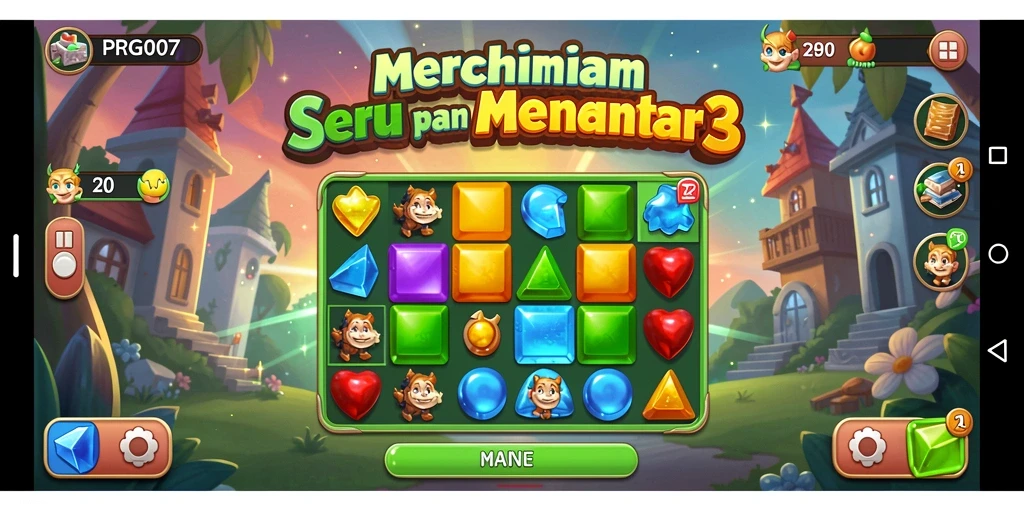Tampilan gameplay seru dari PRG007 dengan beragam tantangan Match-3.
