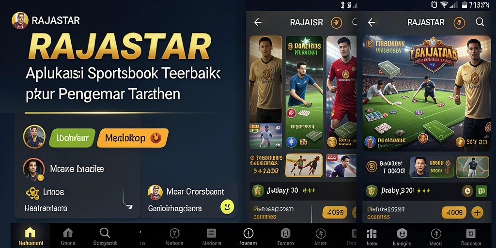 Tampilan utama RAJASTAR dengan fitur taruhan olahraga yang menarik.