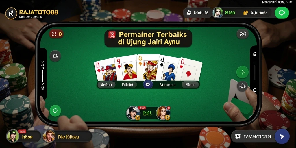 Tampilan gameplay seru di aplikasi Poker RAJATOTO88.