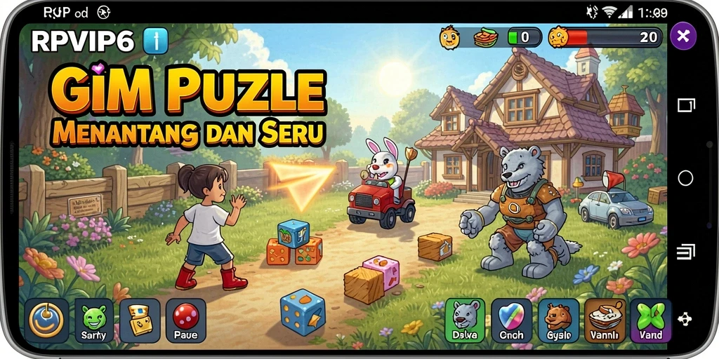 Screenshot utama RPVIP6 menampilkan gameplay Puzzle yang seru.