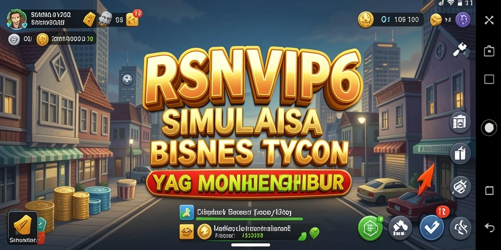 Tampilan gameplay RSNVIP6 dengan elemen manajemen bisnis yang menarik.