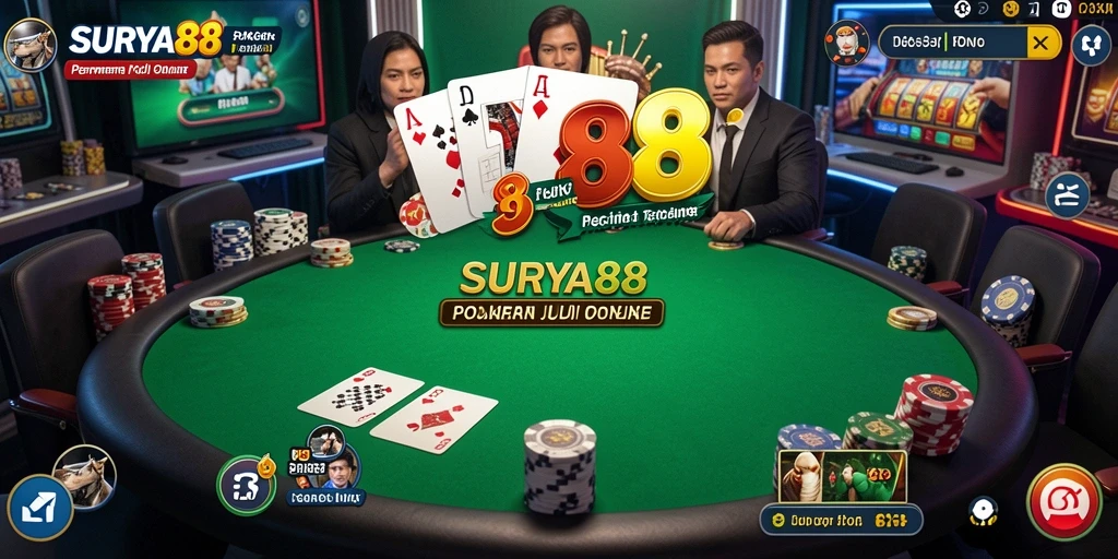 Tangkapan layar gameplay poker yang menarik dan seru di SURYA88.