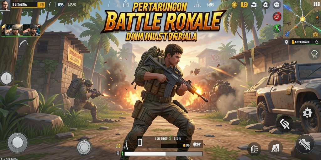 Screenshot V89 menunjukkan aksi Battle Royale yang mendebarkan.
