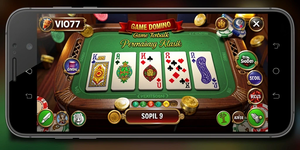 Screenshot gameplay VIO77 menampilkan suasana bermain Domino yang seru.